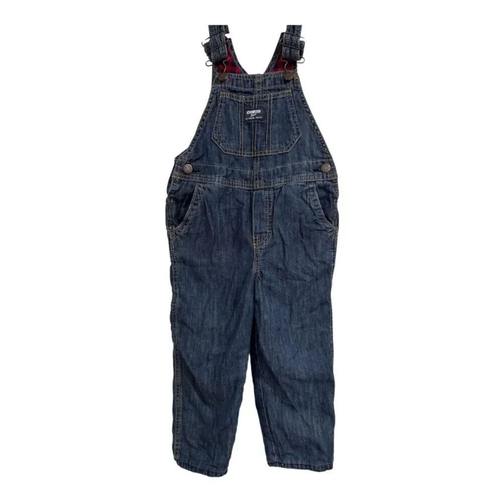 OshKosh B'gosh Dark Blue Denim Kids Overalls EUC